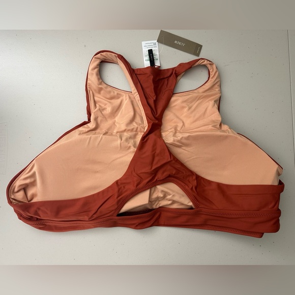 J.Crew Active Longline Swim Top Plus Size 3X Wildfire Color High Neck - Picture 6 of 7